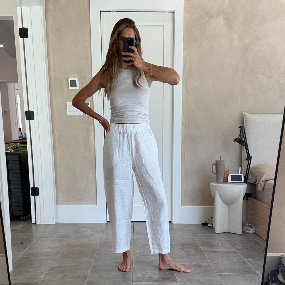Quince White Linen Pants
